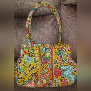Vibrant Vera Bradley Floral Satchel Purse